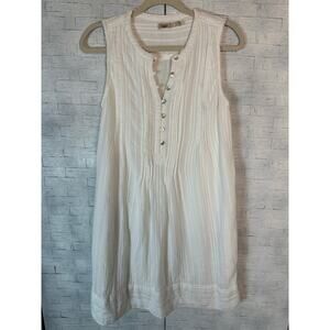 Faherty women’s dress sleeveless pockets, white cotton, lightweight coquette